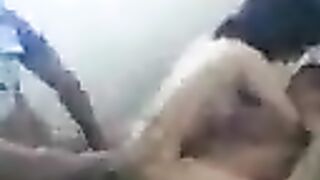 Asian beauty has sex with two guys in an intense threesome