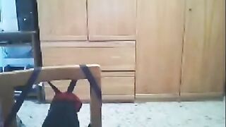 A girl has sex in front of her husband's webcam to please him