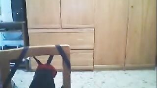 A girl has sex in front of her husband's webcam to please him