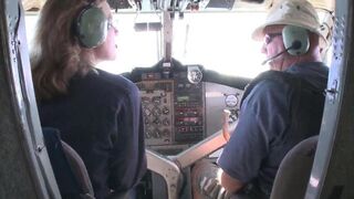 Blonde stewardess with big tits gets fucked hard