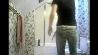A secret camera in the toilet caught something intriguing to watch