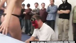 An abnormally hot model got her mouth filled with sperm and cum