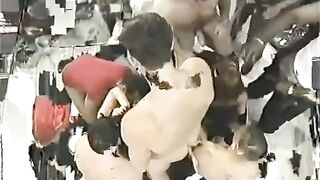 The crowd fucked a hot girl with big tits