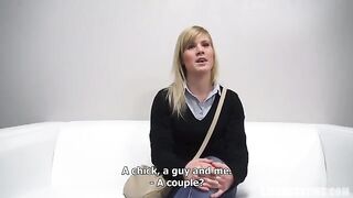 A 25-year-old woman came to porn casting and was fucked by a horny hung