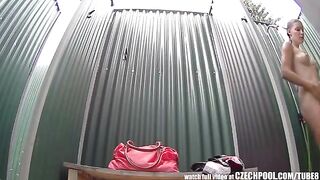 A hidden camera was secretly filming a naked girl in the shower