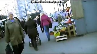 A guy has sex with the blonde he picked up on the street