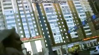 A guy has sex with the blonde he picked up on the street