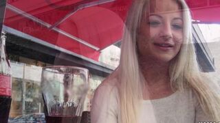 A sexy blonde girl with natural tits in a private video