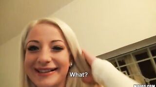 A sexy blonde girl with natural tits in a private video
