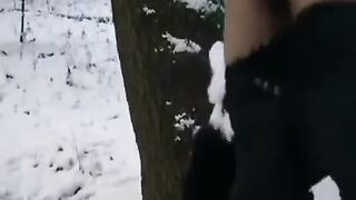 The guy tries to freeze the dick and pussy of a hot girl