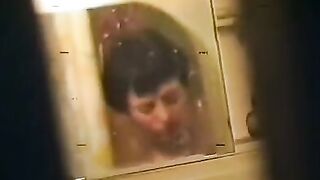 A drunken woman was fucked by a soldier in the bath