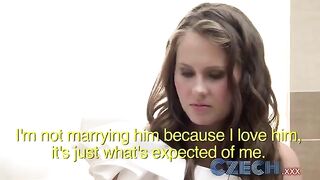 A drunken bride has lesbian sex with her witness