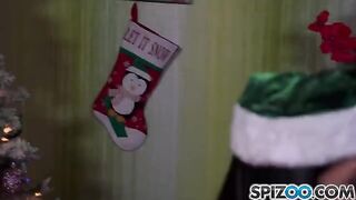 Two Snow Maidens fucked by a fat Santa Claus in a steamy encounter