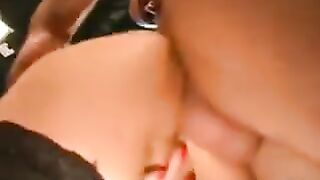 German hooker is getting fucked and sucked by a group of guys