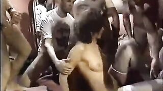 Let a young slut into the circle to enjoy some intense action