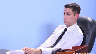 Two girls are fucked by a guy at the interview