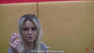 The girl was picked up at the bus stop and fucked