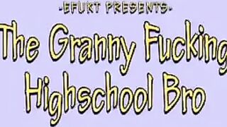 He managed to get his cock into granny’s pantyhose crotch