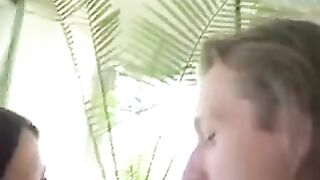 A pussy under a skirt without panties was shot with a camera