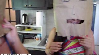 The girls wore bags on their heads and had sex with guys in an orgy