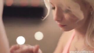 Blonde beauty has a passionate experience in the studio, showcasing her skills