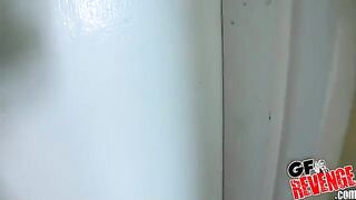 Beautiful woman has a quick sex in the bathroom, perfectly captured in this steamy homemade video
