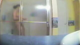 A girl took a shower, not knowing that someone was secretly filming her