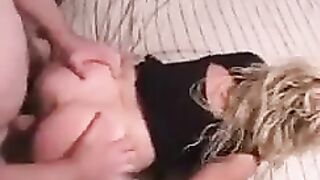 A man fucked a beautiful point of his wife right at her home