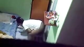 The camera is secretly installed in the hostel room of a girl