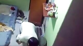 The camera is secretly installed in the hostel room of a girl