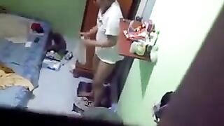 The camera is secretly installed in the hostel room of a girl