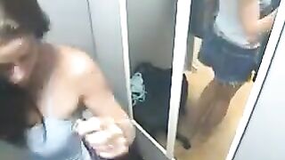 A hot naked sister was caught on a hidden camera