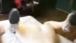 The man grabbed the girl and put her on the bed, it was rough
