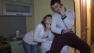 A wife is getting fucked in front of her husband