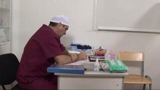 The doctor used a device to extend the girl’s pussy during the examination