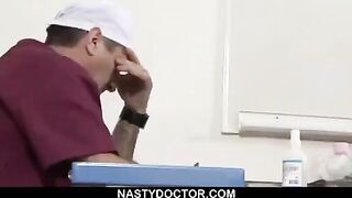 The doctor used a device to extend the girl’s pussy during the examination