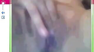 A girl showed her big pussy in the webcam chat