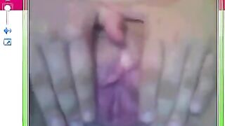 A girl showed her big pussy in the webcam chat