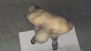 A naked man has been spotted in the shower by a hidden camera