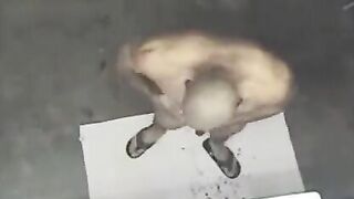 A naked man has been spotted in the shower by a hidden camera