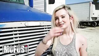 Stuck teen Lexi Lore gets fucked in Jesse Black’s truck