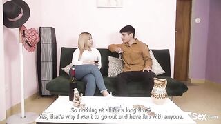 Juicy Latina Blanca from Venezuela gets her boobs filled with cum