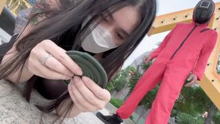 A parody of the squid game with a hot Asian girl who loves to fuck