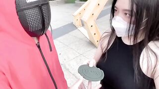 A parody of the squid game with a hot Asian girl who loves to fuck