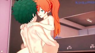 Izuku Midoriya and his girlfriend have sex in the locker room