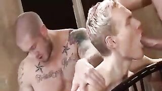 Three has been fun with three guys in a gay threesome