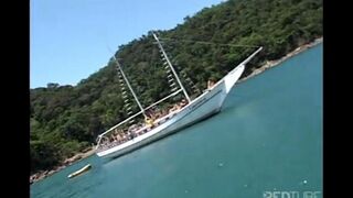 Girls get horny and ready for sex on a yacht, where they can get fucked hard