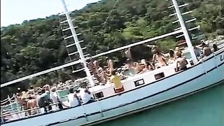 Girls get horny and ready for sex on a yacht, where they can get fucked hard