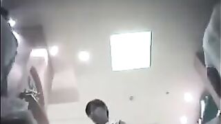 A hidden camera was set up at the checkout in the store to spy on girls