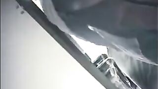 A hidden camera was set up at the checkout in the store to spy on girls